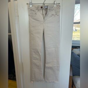 Zara Mini Flare Jeans in Khaki